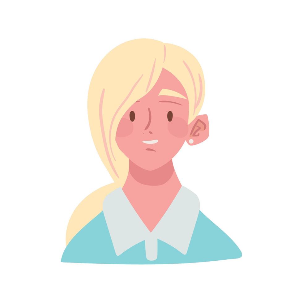 avatar de mujer rubia vector