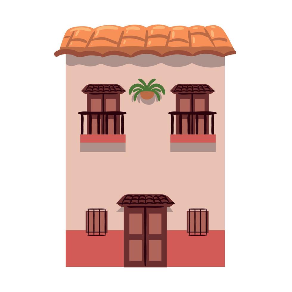 casa tradicional colombiana vector