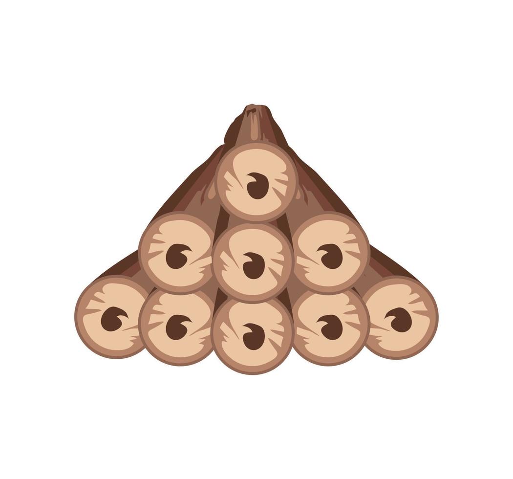 firewood stacked icon vector