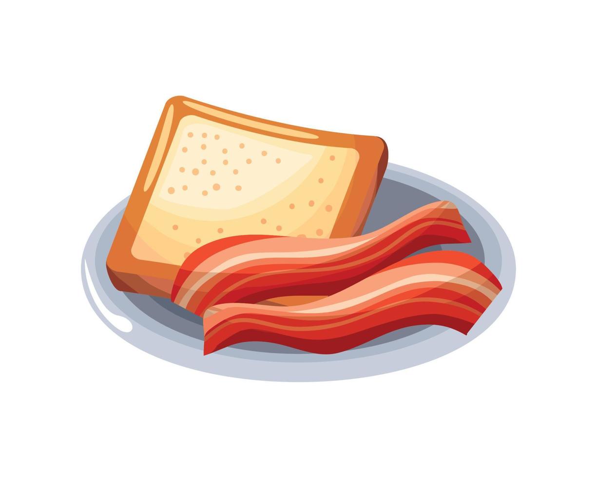 bacon and bread vector