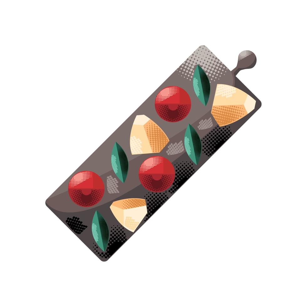 meatballls and cheese vector