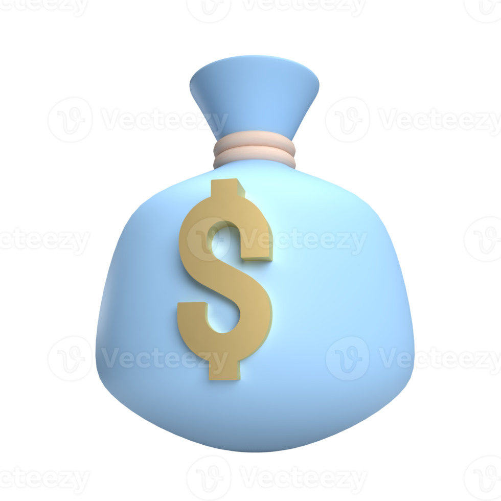 The money bag 3d image png