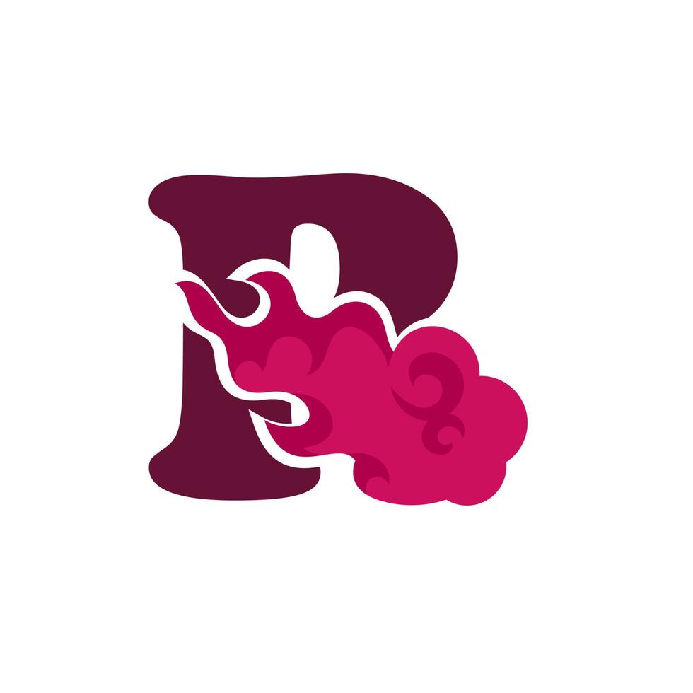 Initial R Pink Flame vector