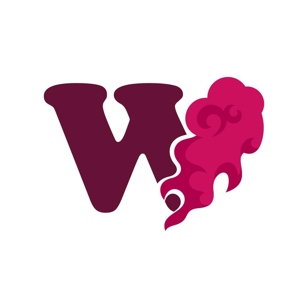 Initial W Pink Flame vector