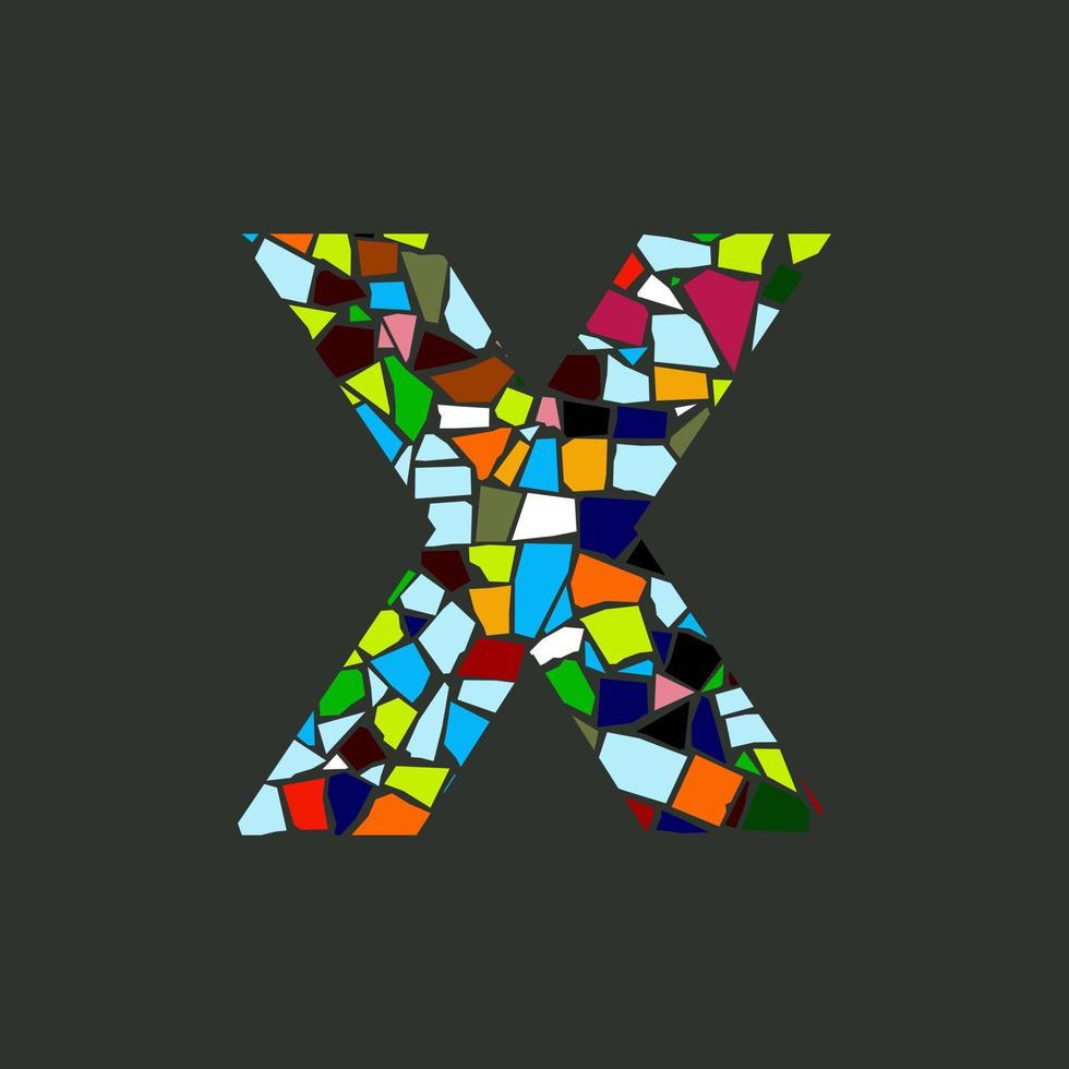 logotipo de mosaico inicial x vector