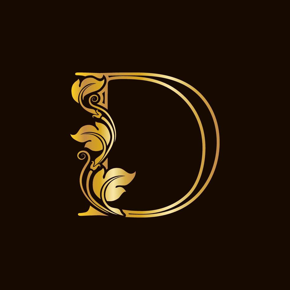 Luxury Initial Golden D vector