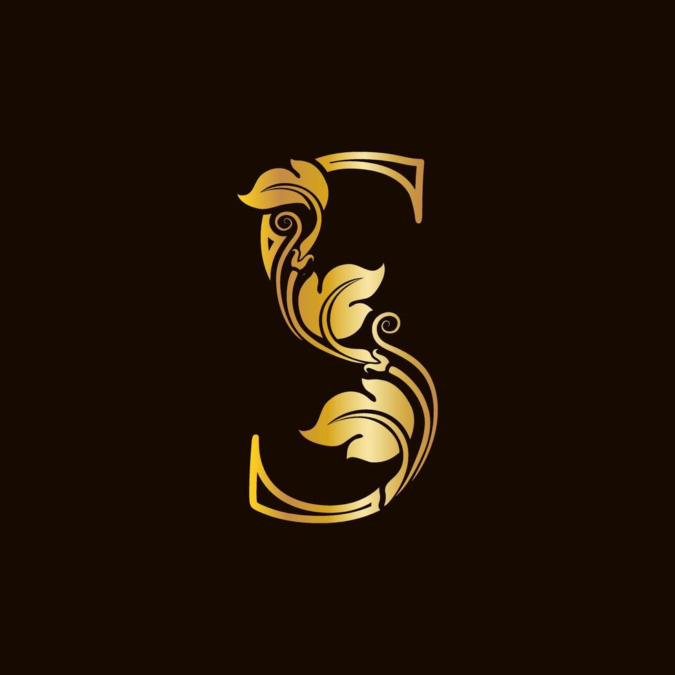 Luxury Initial Golden S vector