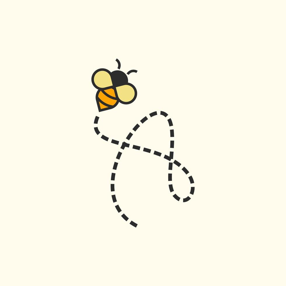 Initial A Flying Bee vector