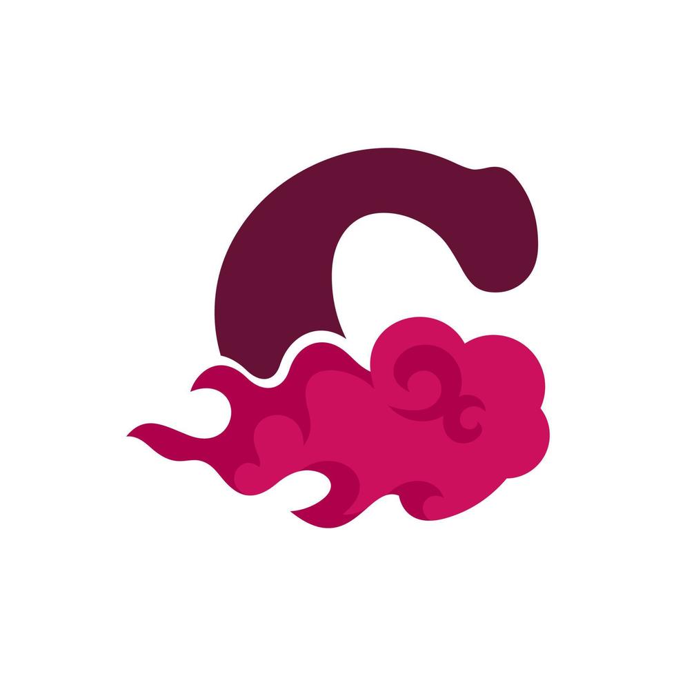 Initial C Pink Flame vector