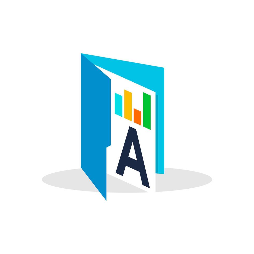 Initial A Chart Folder vector