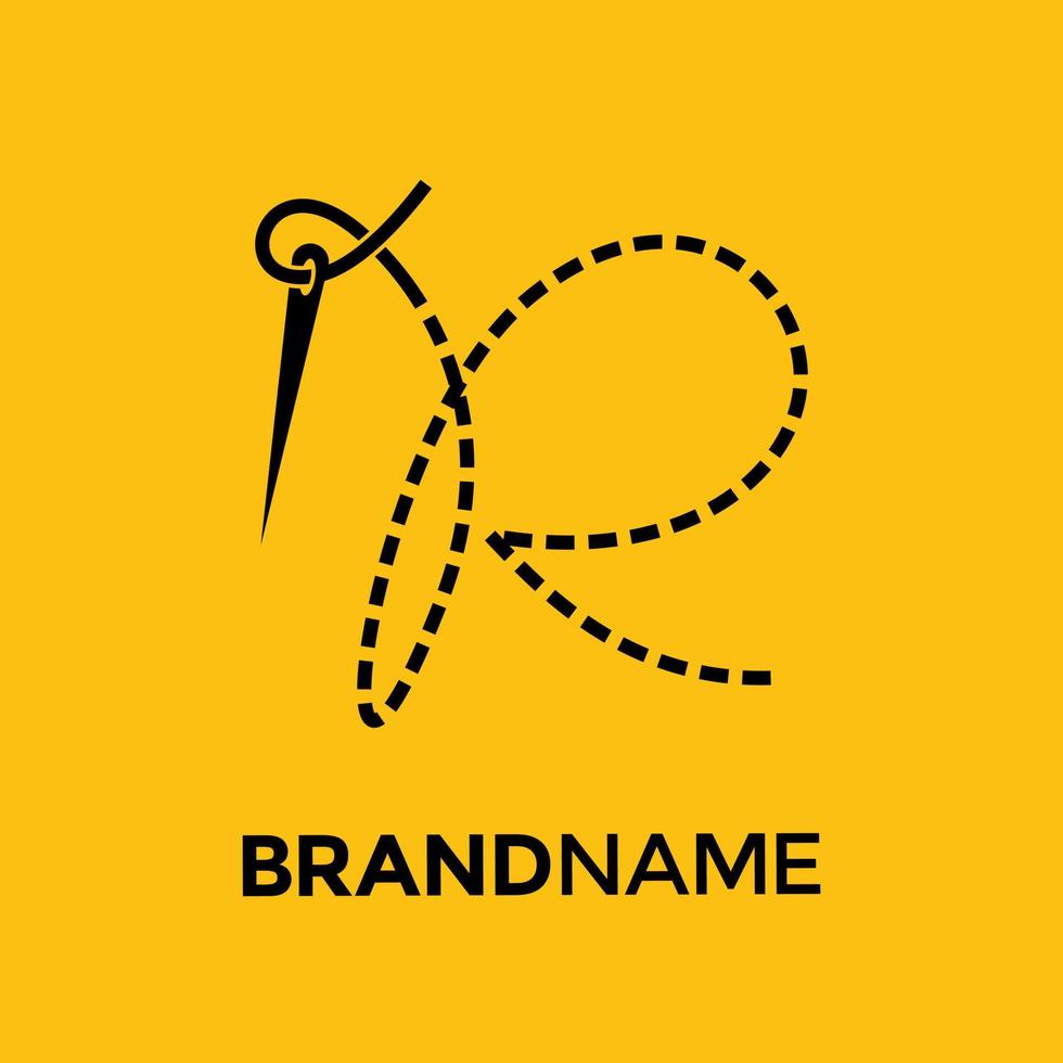 Initial R Needle Logo vector