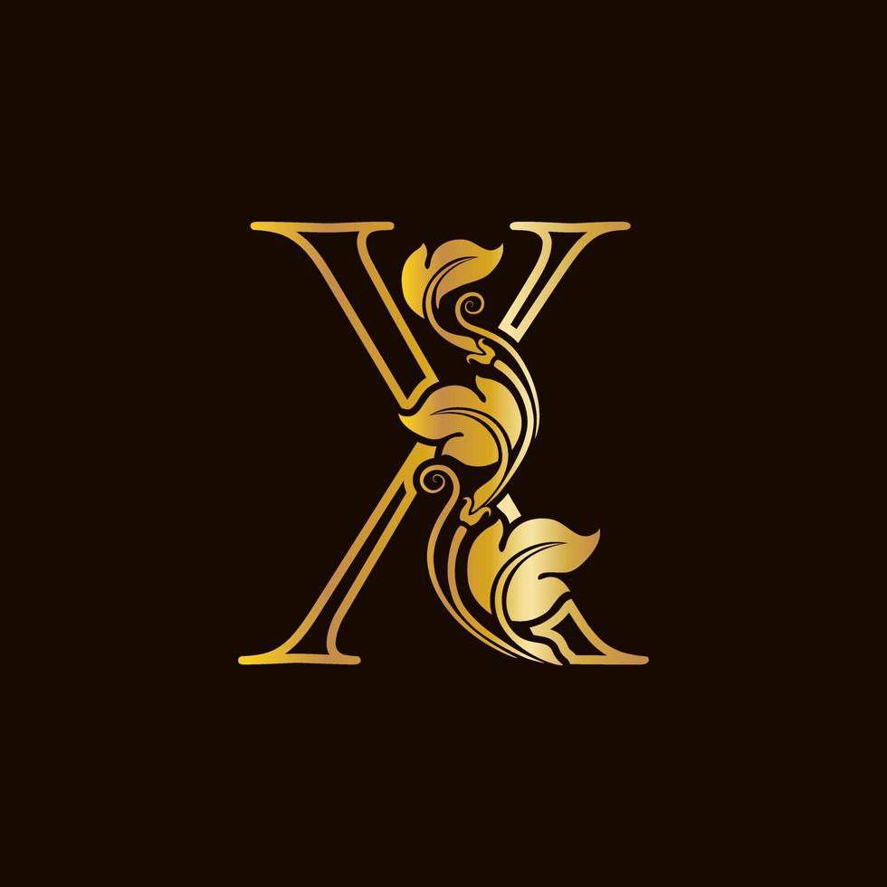 Luxury Initial Golden X vector