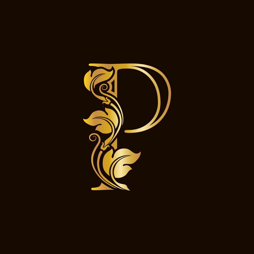 Luxury Initial Golden P vector