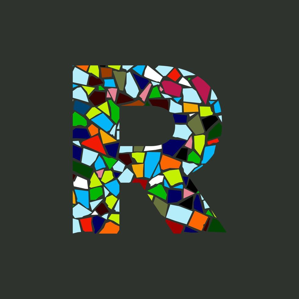 logotipo de mosaico inicial r vector