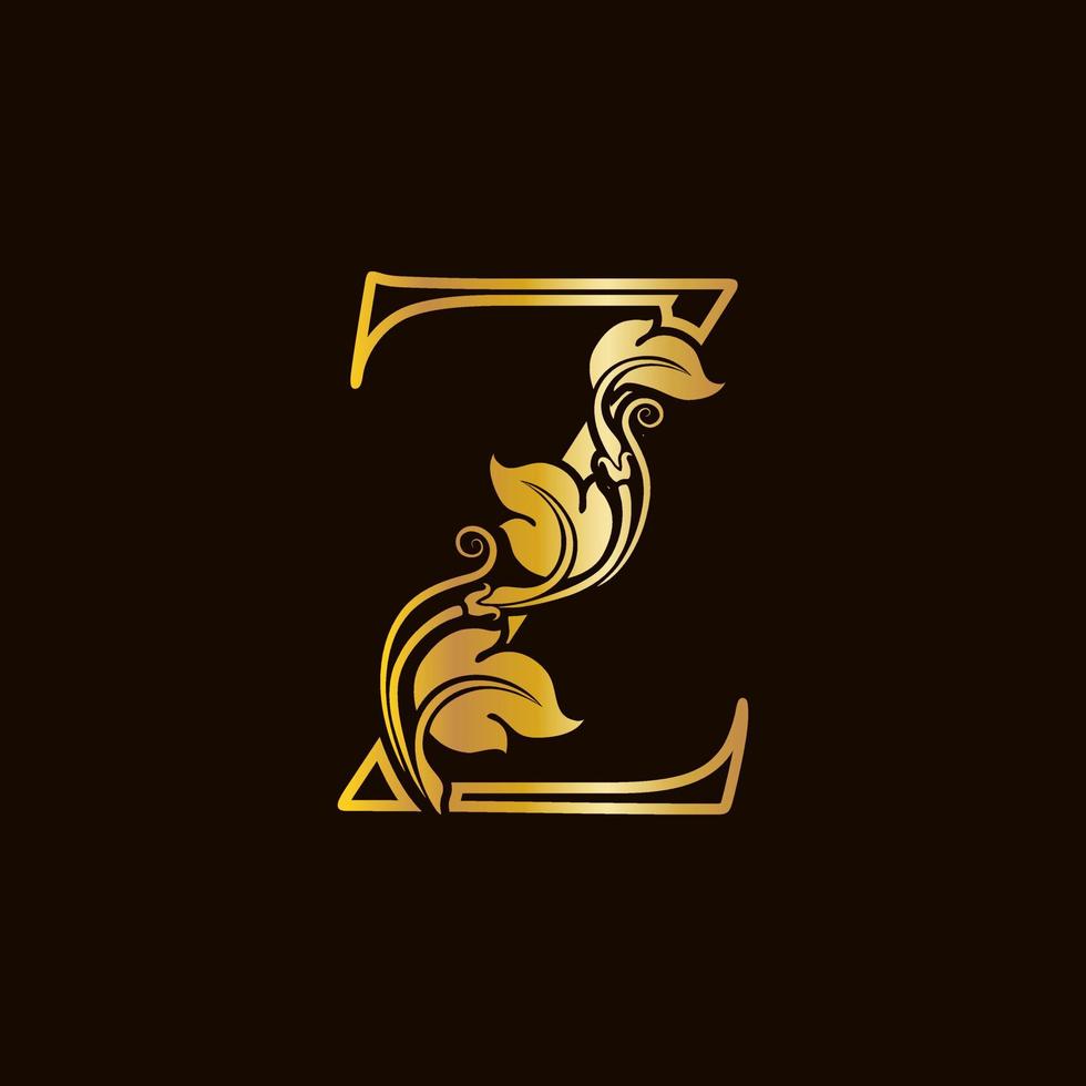Luxury Initial Golden Z vector