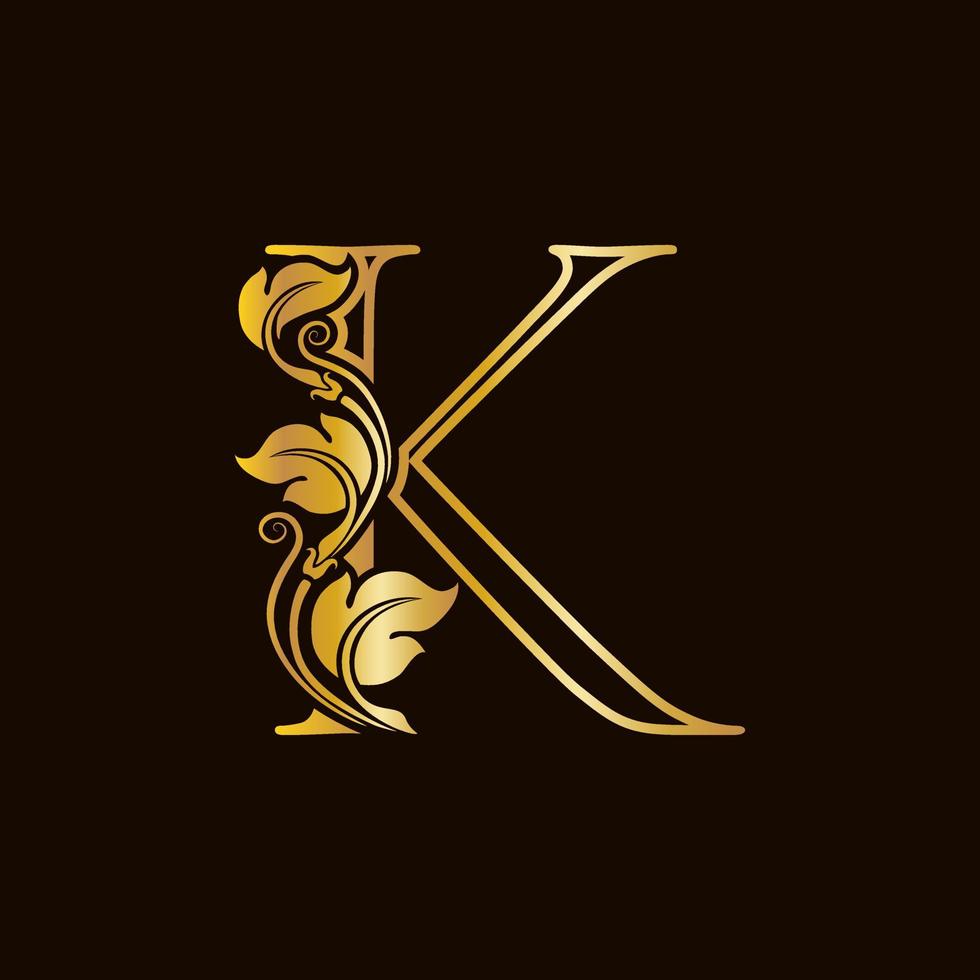 Luxury Initial Golden K vector