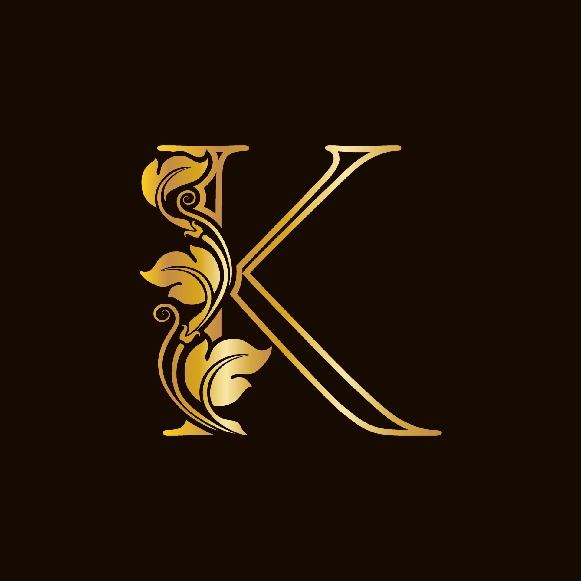 Luxury Initial Golden K 16757465 Vector Art at Vecteezy