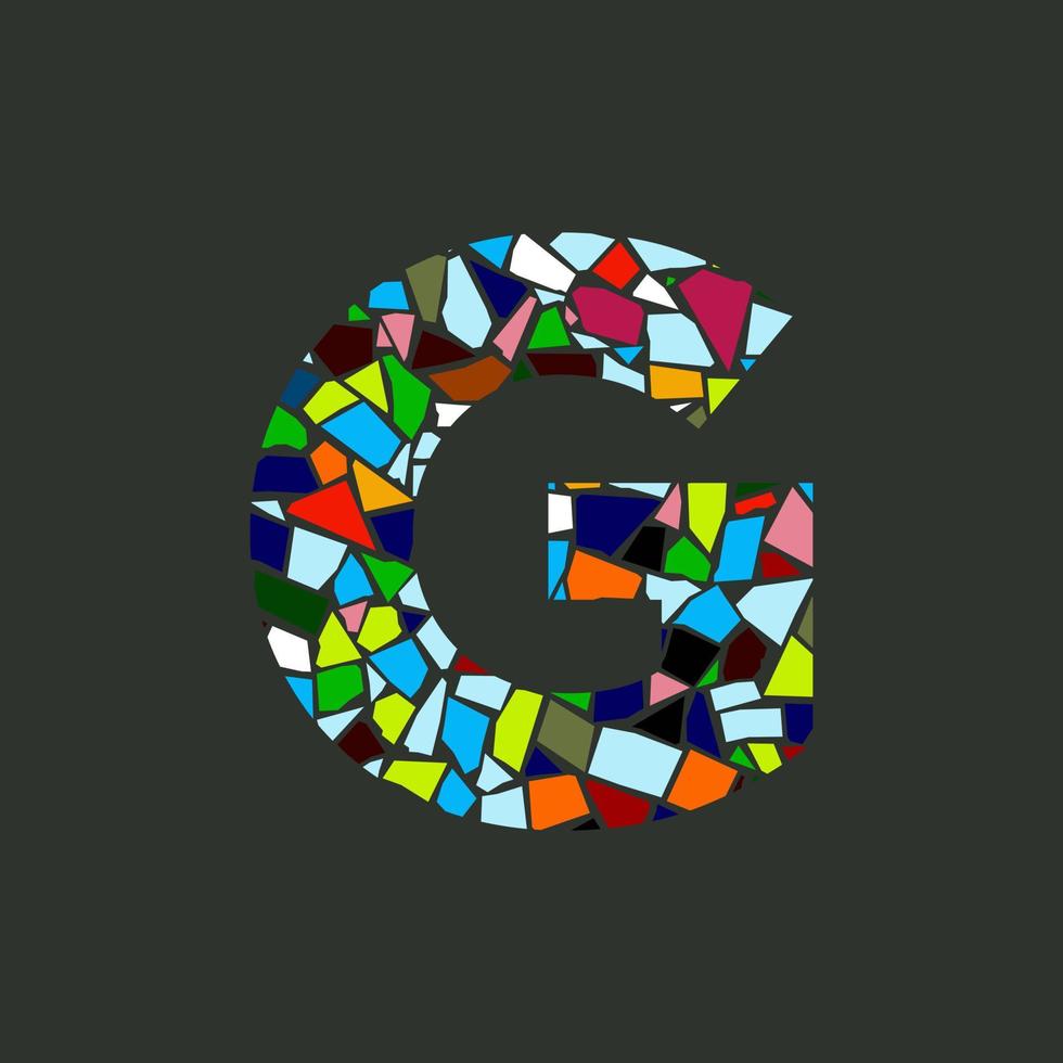 logotipo de mosaico g inicial vector