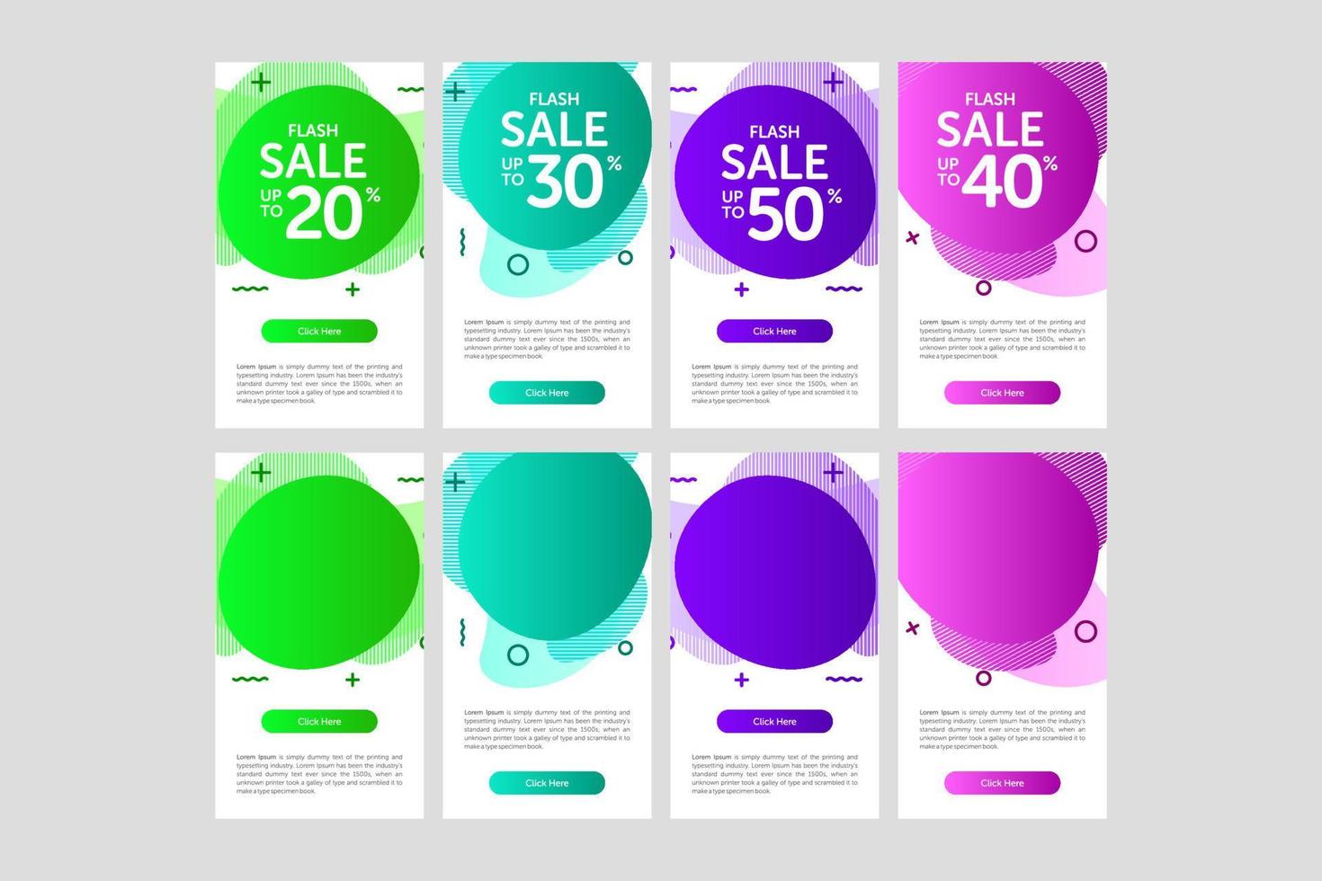 venta de pancartas coloridas vector