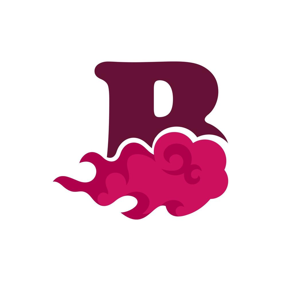 Initial B Pink Flame vector