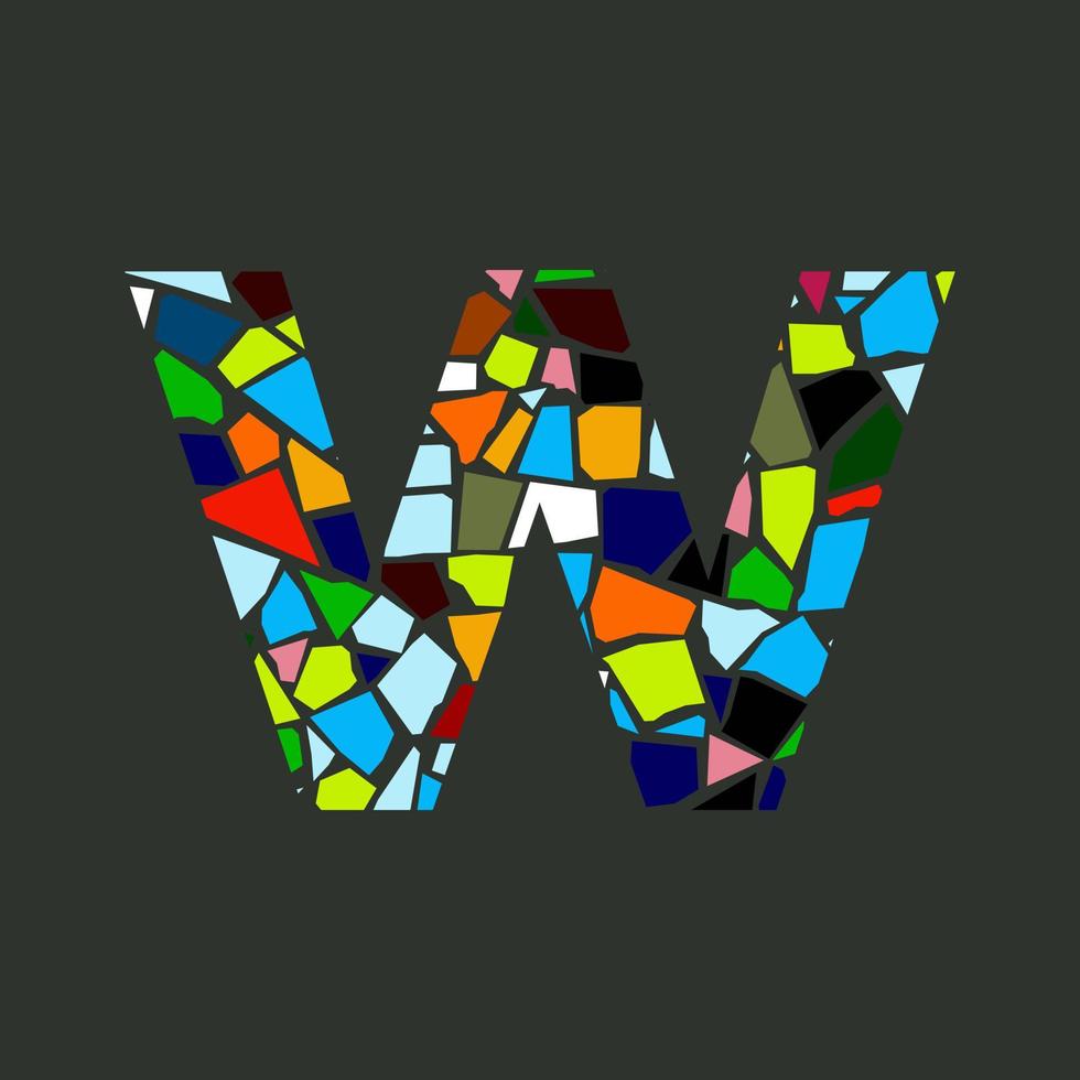 Initial W Mosaic Logo vector