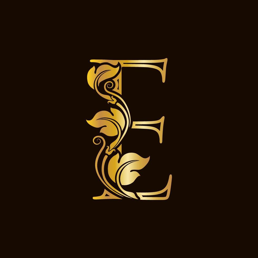 Luxury Initial Golden E vector