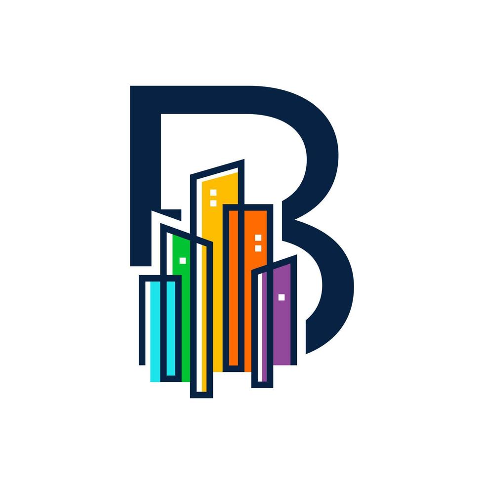 Initial B Colorful City vector