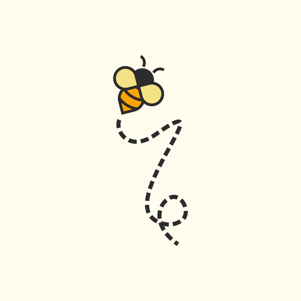 Initial I Flying Bee vector