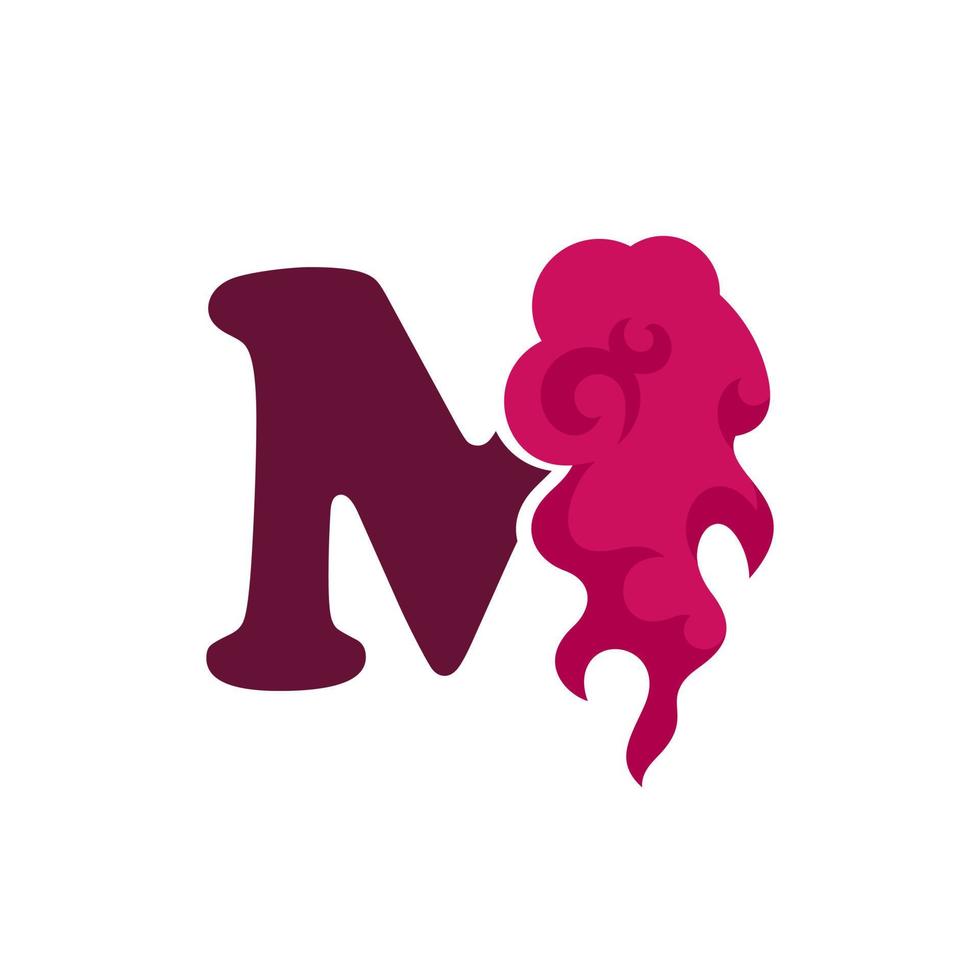 Initial M Pink Flame vector