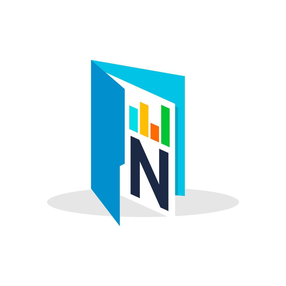 Initial N Chart Folder vector