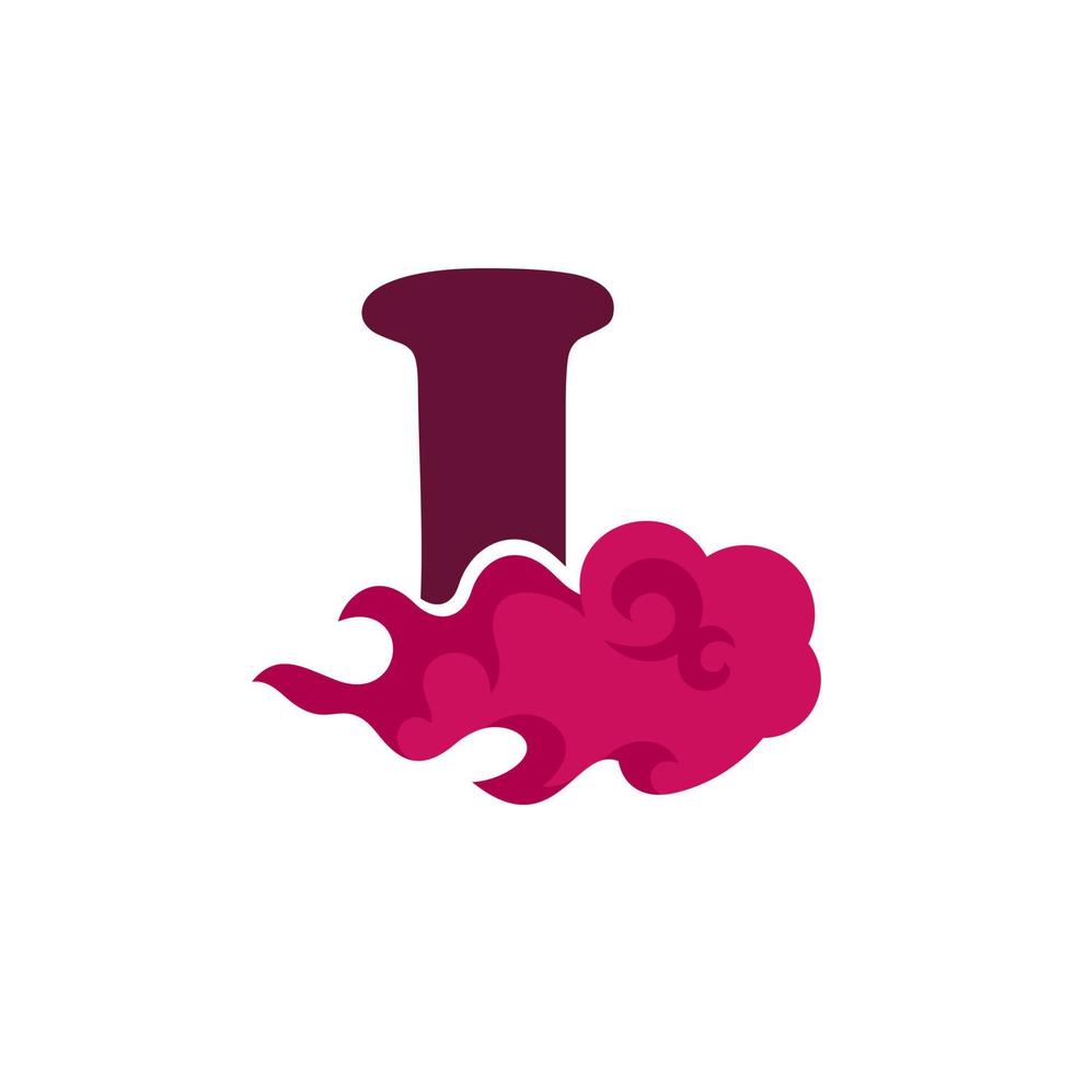 Initial L Pink Flame vector
