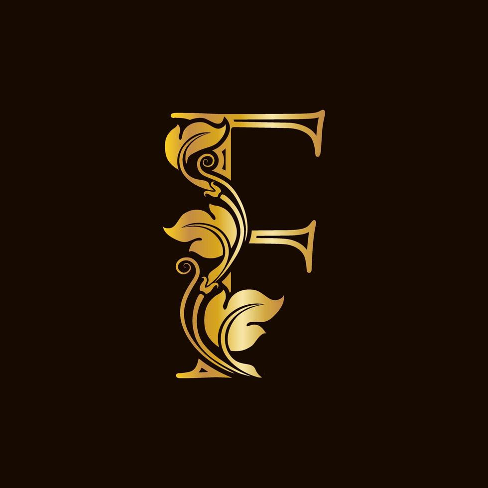 Luxury Initial Golden F vector