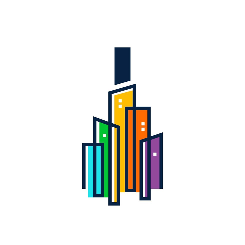 Initial I Colorful City vector