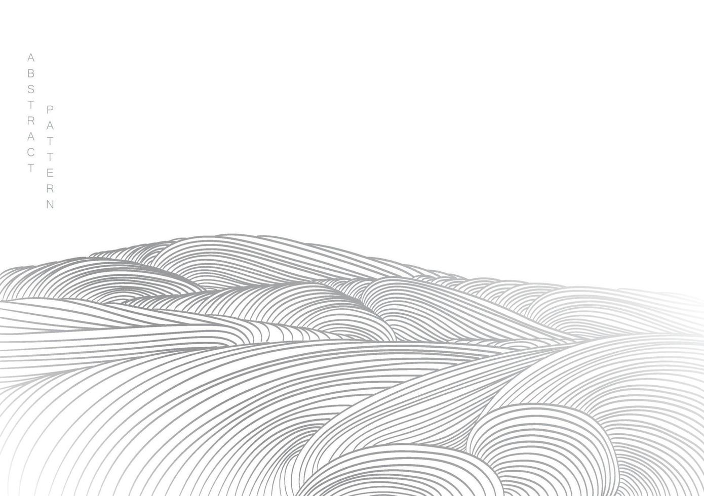 Abstract white background with soft wave vector. Line pattern with Japanese banner design. Natural landscape in luxury style. vector