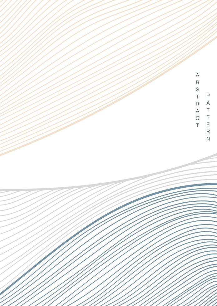 Abstract art background with line pattern vector. Curve element with geometric decoration in vintage style. vector