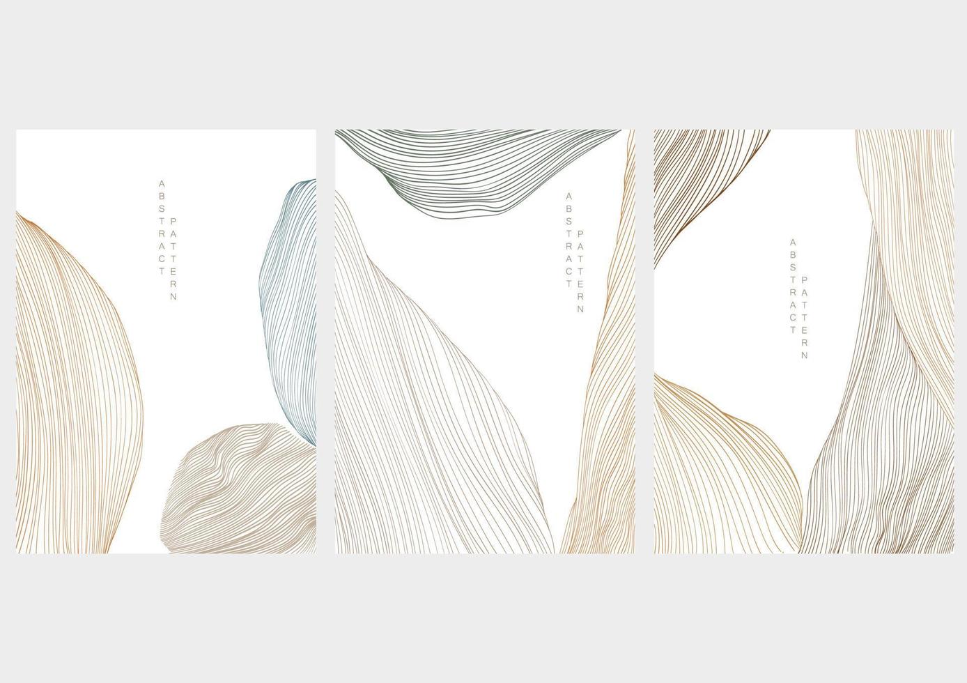 Japanese wave pattern with abstract background vector. Line elements template in oriental style. vector