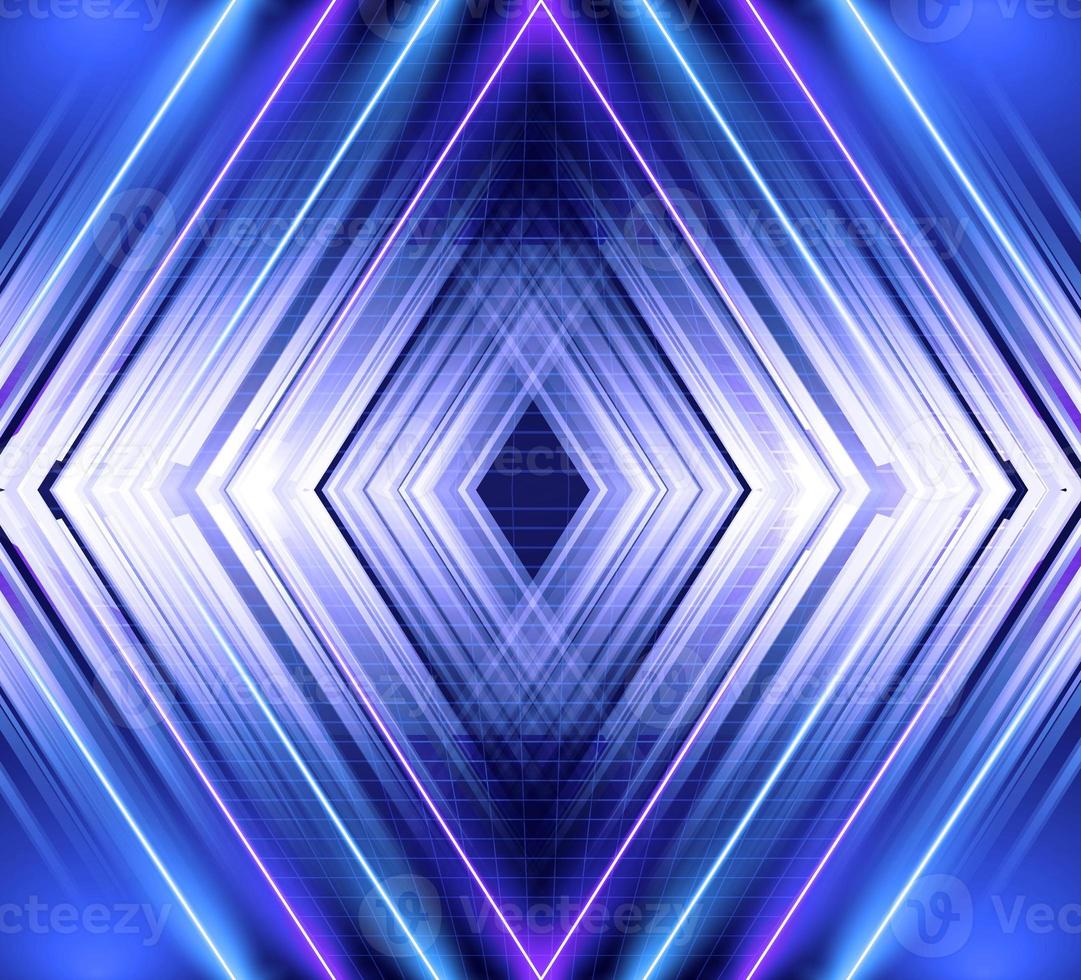 Abstract background neon light, virtual reality glowing lines photo