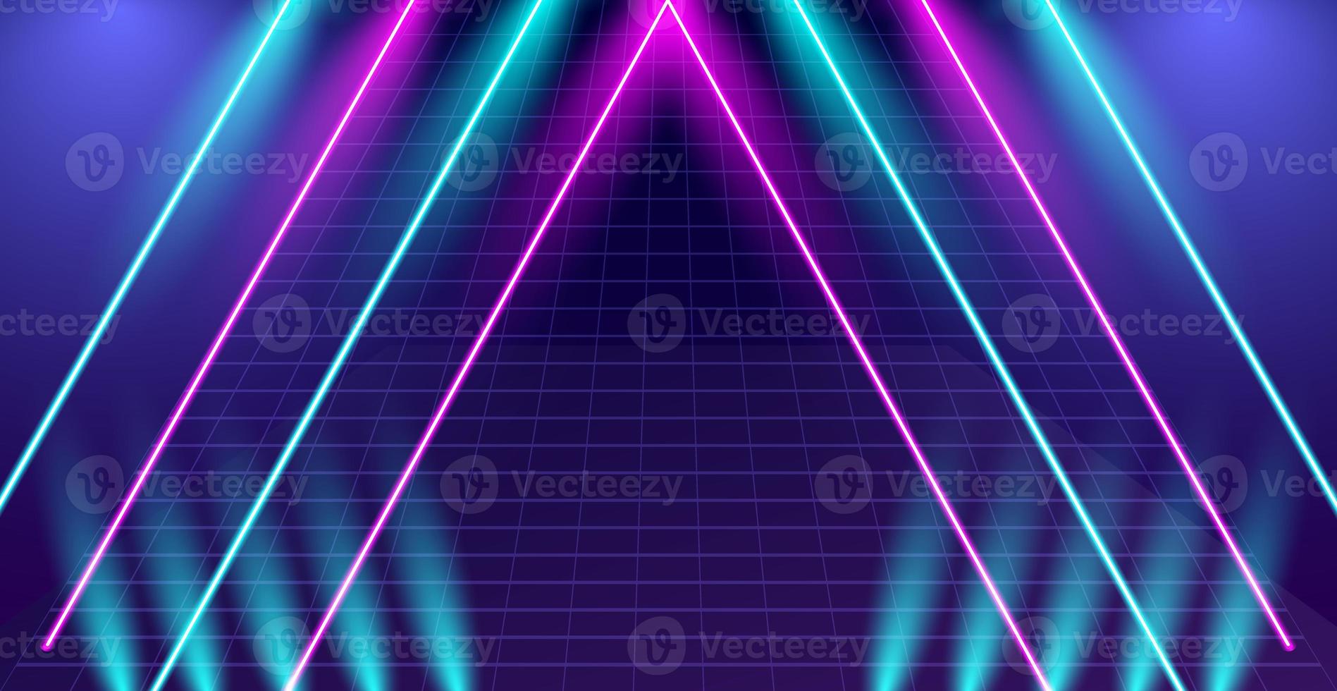 Abstract background neon light, virtual reality glowing lines photo