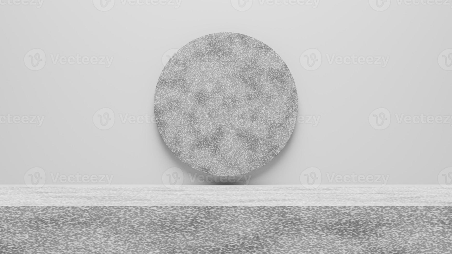 white textured concrete blank stage for display, pedestal product showcase, 3D Rendering photo
