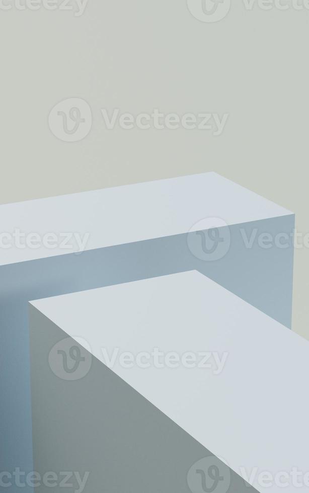 3d white minimal pedestal or podium for product showcase, vertical ads, promotion, 3D Rendering photo