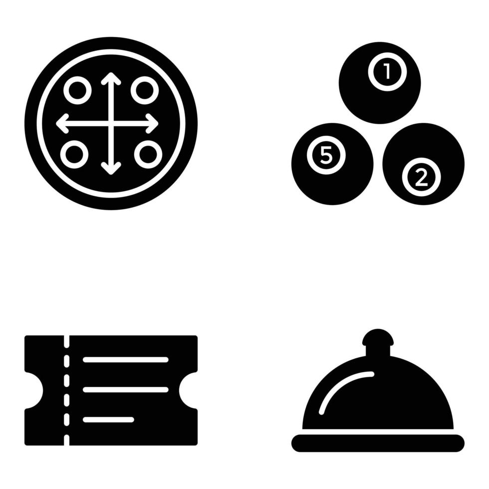 iconos de vector de glifo de juegos de casino