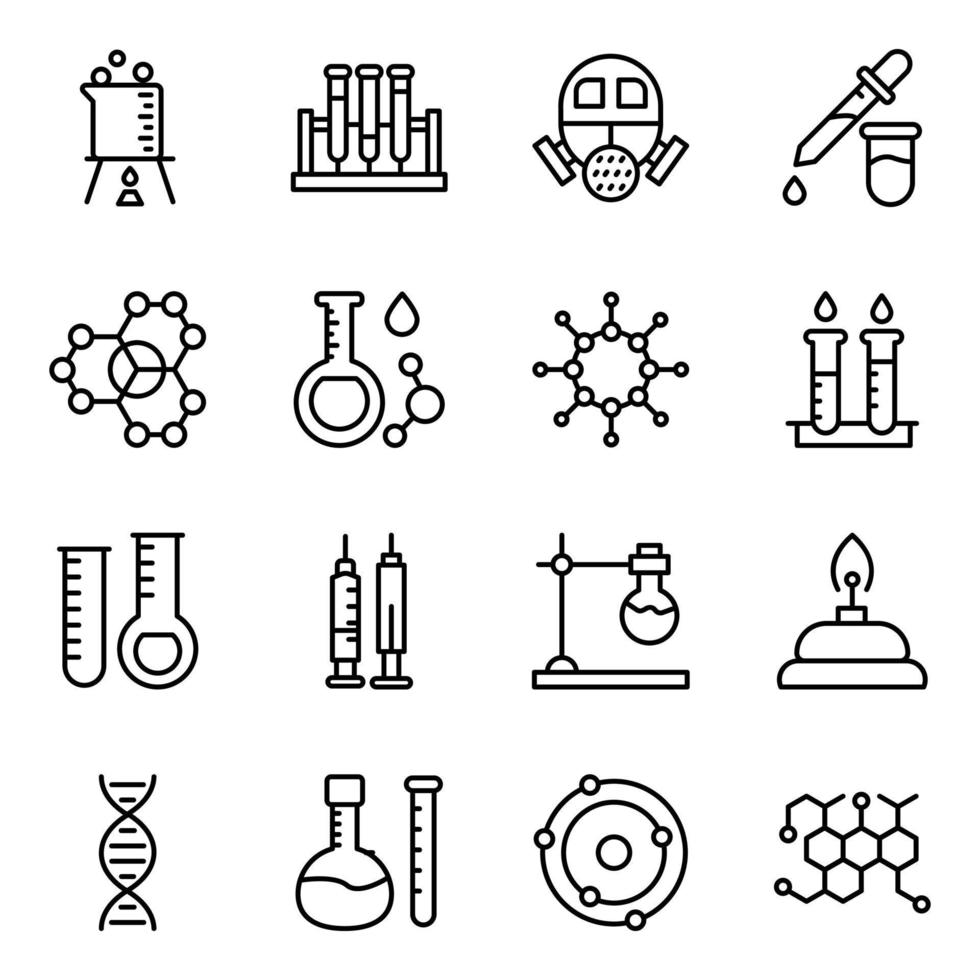 Pack of Biochemistry Lab Line Vector Icons