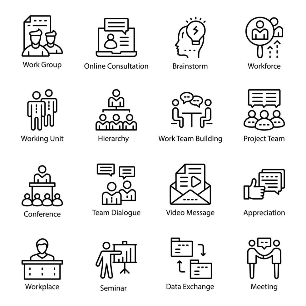 Project Management Linear Vector Icons