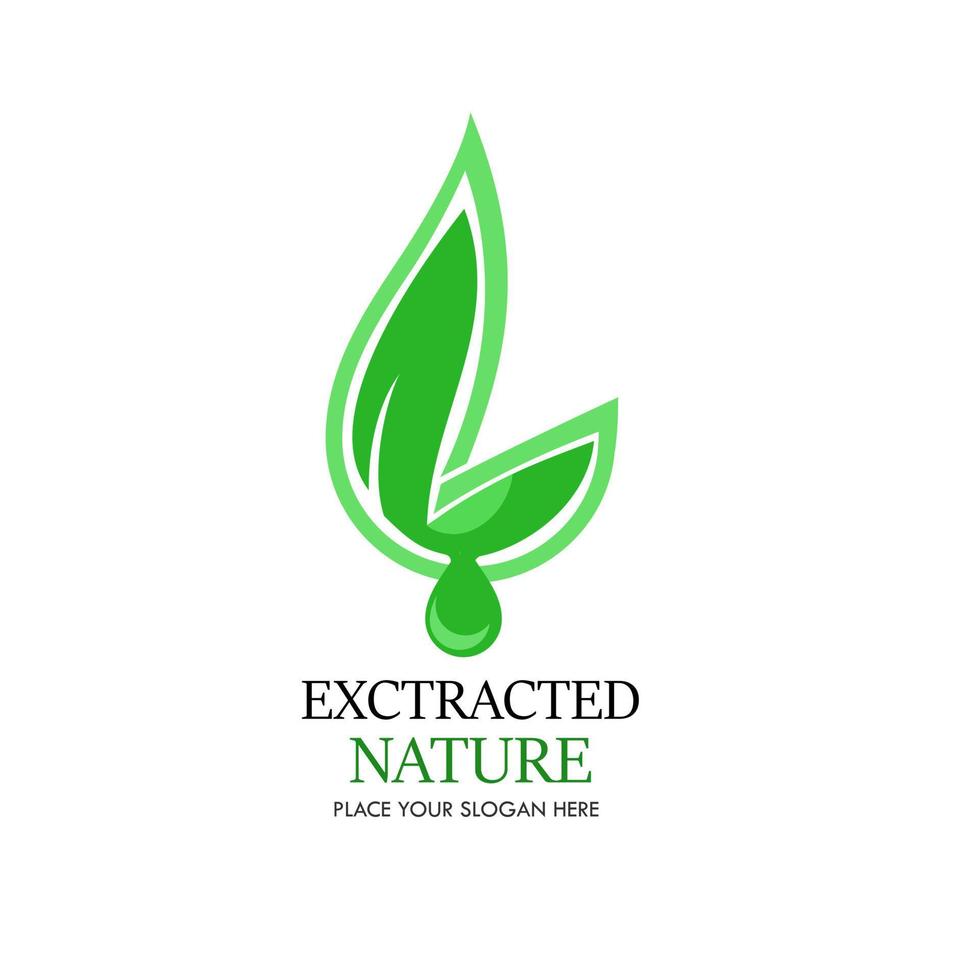 Exctracted nature logo design template illustration. there are exctracted leaf. this is good for nature, industrial, factory, pharmacy, medical, education etc vector