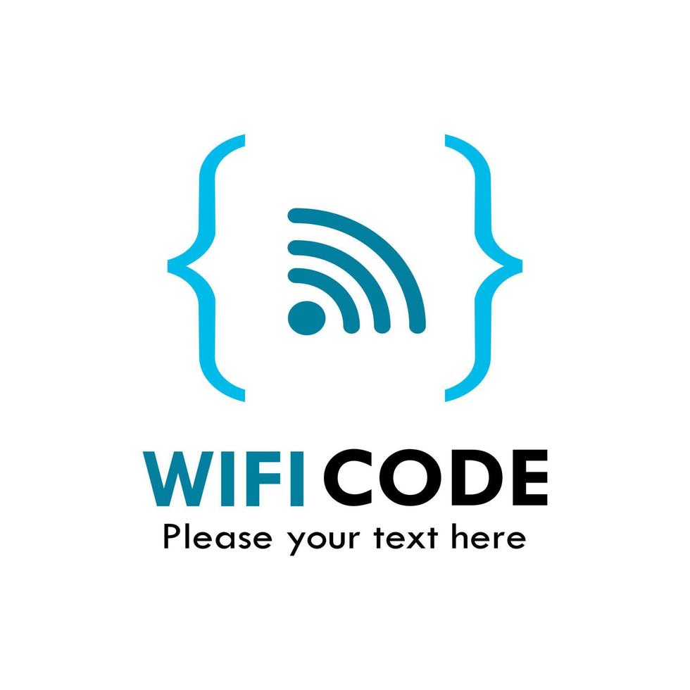 ilustración de plantilla de diseño de logotipo de código wifi. hay símbolo wifi y código. vector