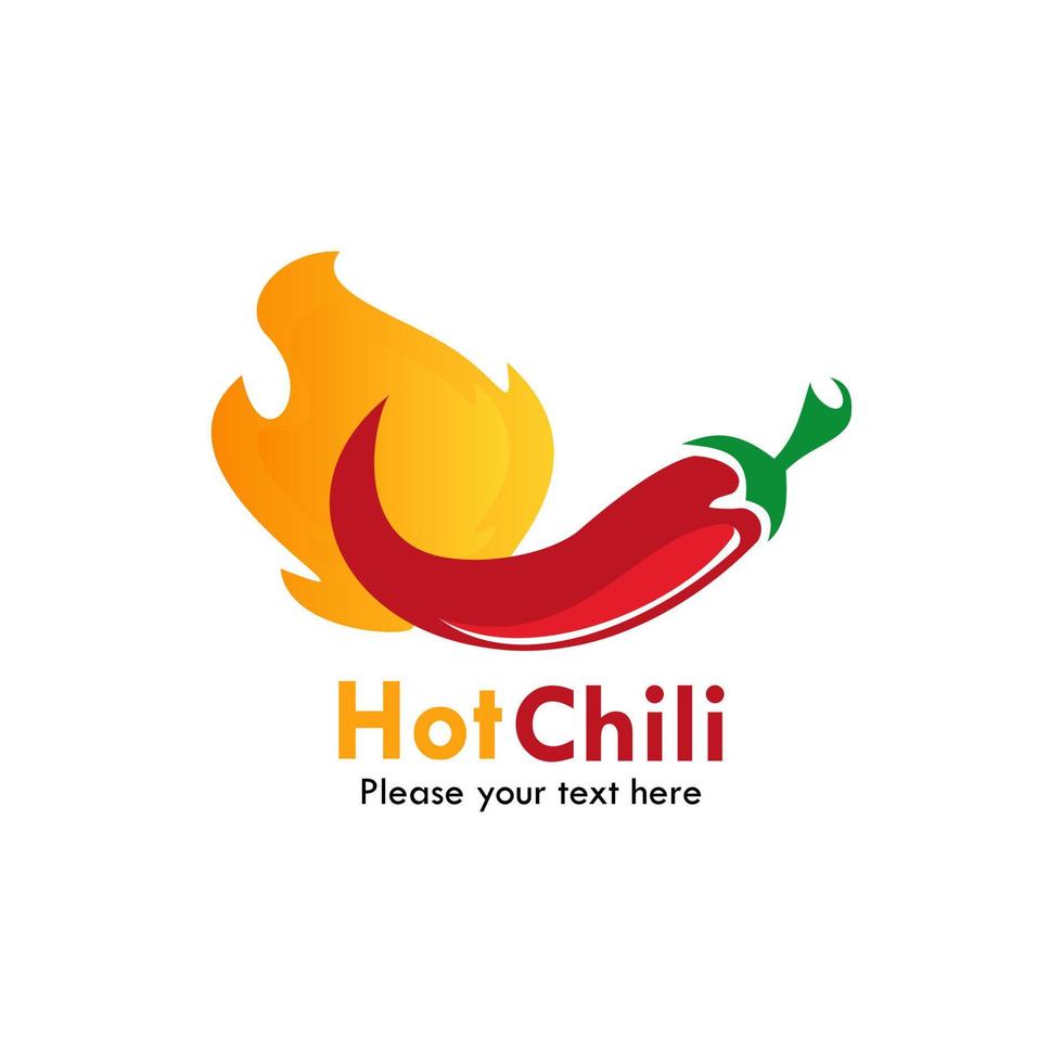 ilustración de plantilla de diseño de logotipo de chile caliente. hay chile y fuego vector