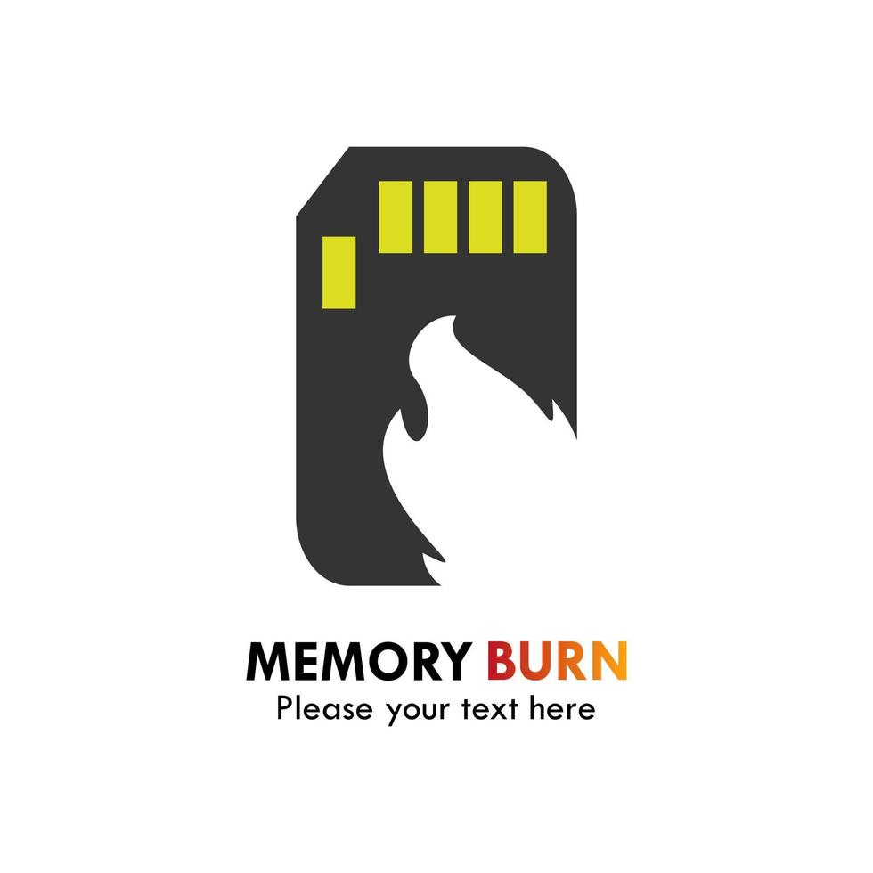 ilustración de plantilla de diseño de logotipo de grabación de memoria. hay memoria y fuego. Esto es bueno para la educación, la computadora, la fábrica, etc. vector