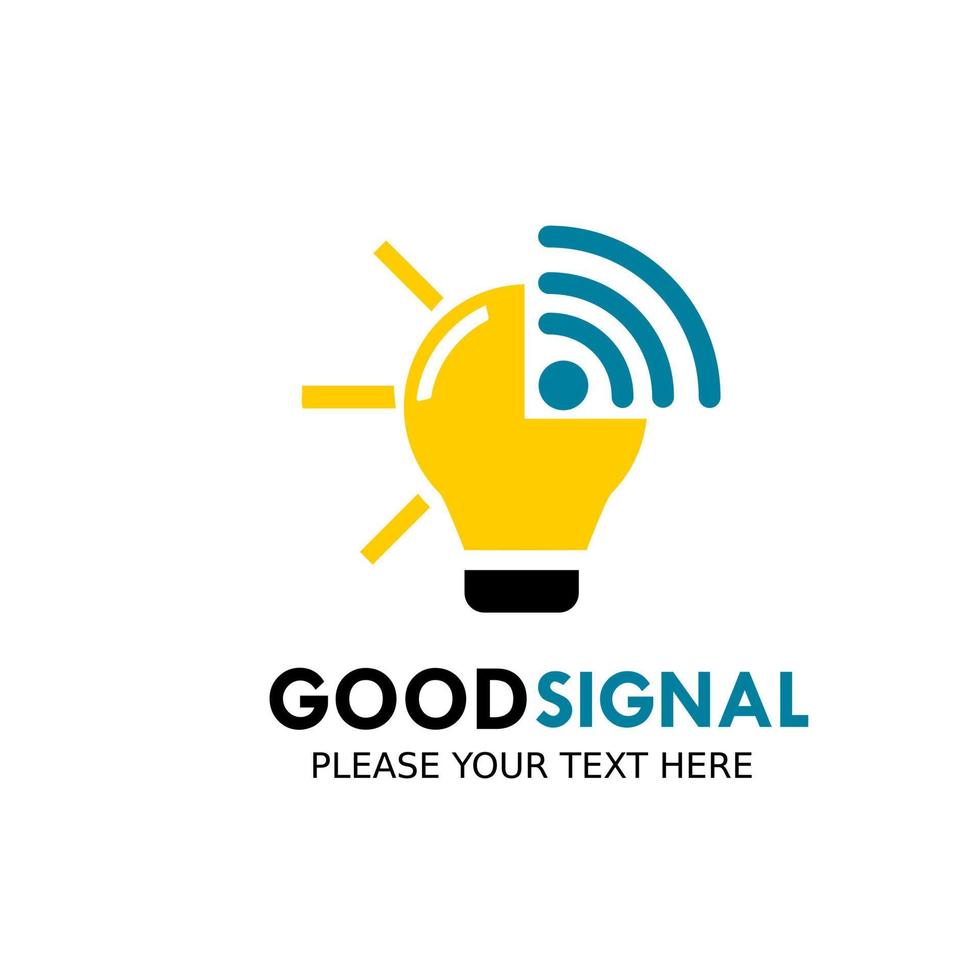Good Signal logo design template illustration. There are bulb and signal. vector