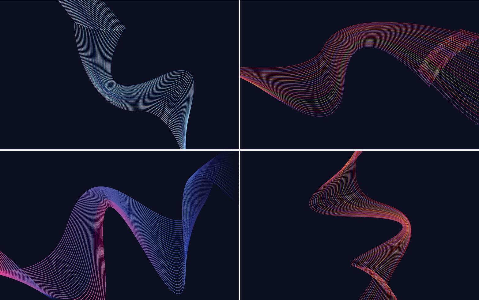 Collection of geometric minimal lines pattern set vector