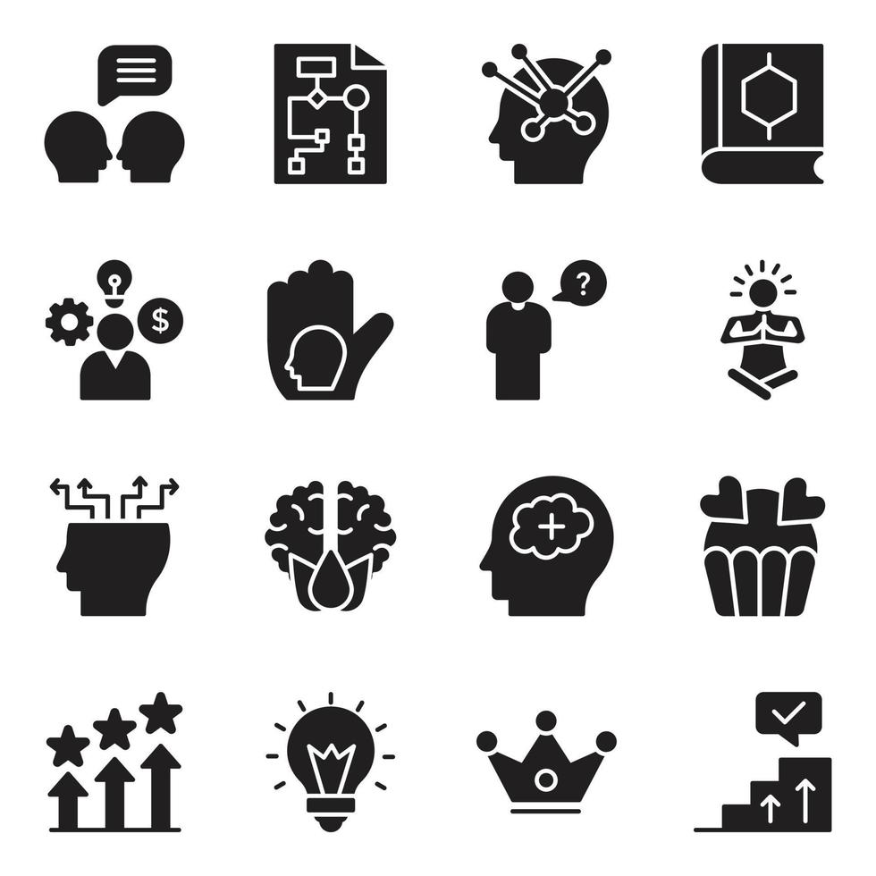 paquete de iconos de vector de glifo de lluvia de ideas